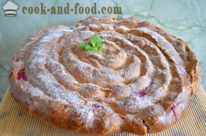 Cherry Pie-csiga kefir - hogyan kell főzni egy torta cseresznye csiga, lépésről lépésre recept fotók