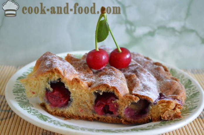 Cherry Pie-csiga kefir - hogyan kell főzni egy torta cseresznye csiga, lépésről lépésre recept fotók