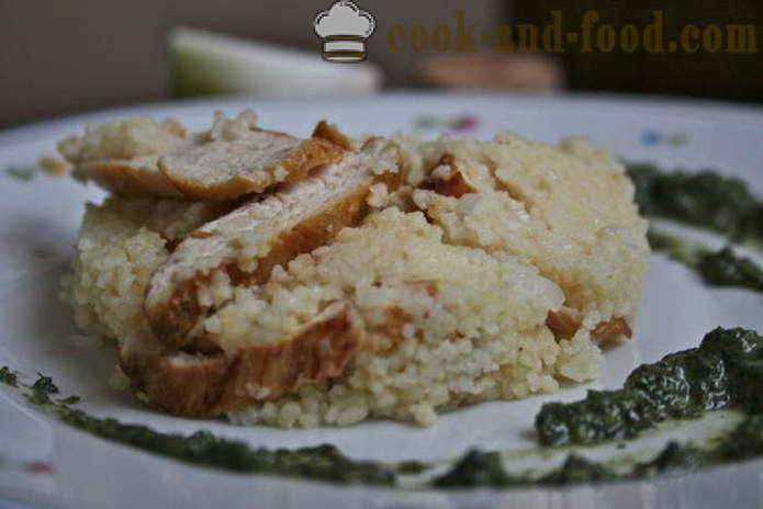 Finom kuszkusz csirke recept -, hogyan kell főzni kuszkuszt egy serpenyőben, egy lépésről lépésre recept fotók