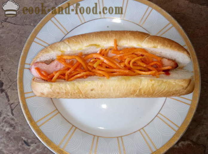 Finom hot dog kolbász és zöldségek - hogyan lehet egy hot dog otthon, lépésről lépésre recept fotók