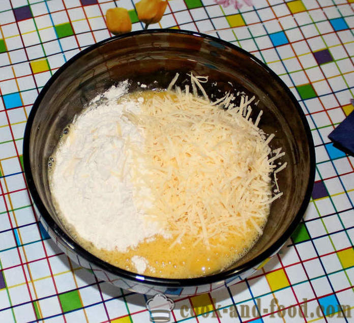 Egyszerű sajttorta tésztát a halak számára, karaj, csirke, karfiol vagy cukkini - hogyan sajt tészta, egy lépésről lépésre recept fotók