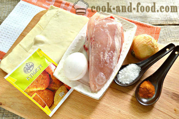 Főoldal Samsa leveles tészta csirkével - hogyan kell készíteni a réteges Samsa csirke, lépésről lépésre recept fotók