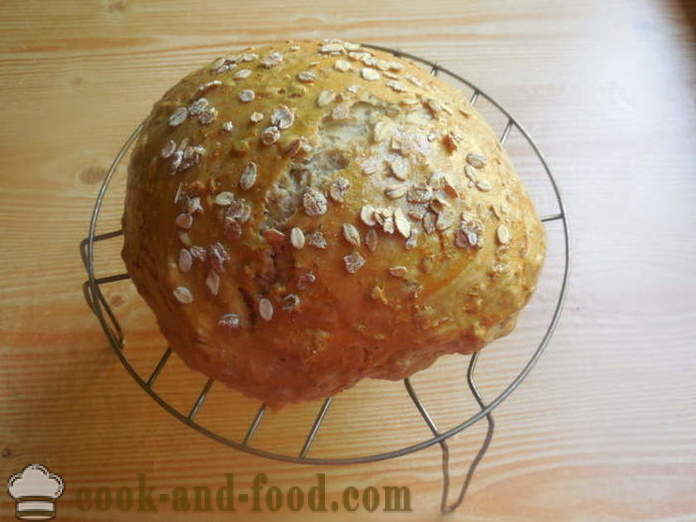 Házi kenyér zabpehely a víz -, hogyan kell sütni zabpehely kenyeret a kemencében, a lépésről lépésre recept fotók