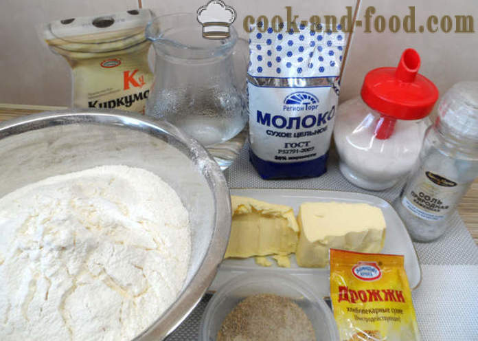 Hús snack sütemény Napraforgó - hogyan lehet a kelt tészta, napraforgó, lépésről lépésre recept fotók