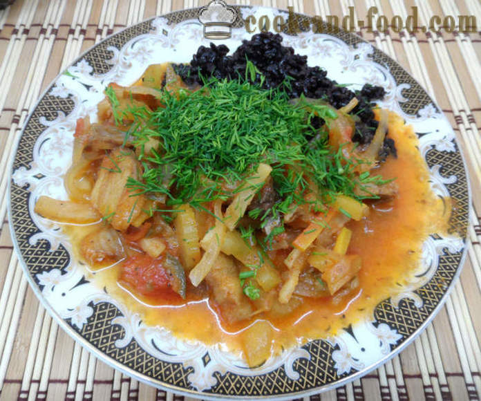 Halpaprikása zöldséges rizzsel köret - mint egy hal pörkölt zöldségek multivarka, lépésről lépésre recept fotók