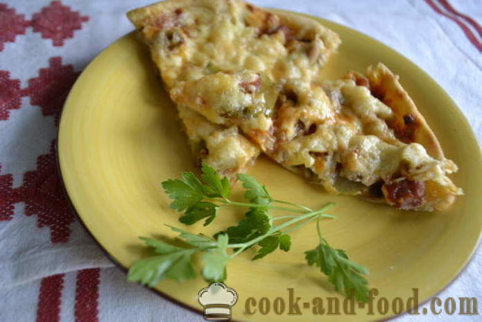 Puha és vékony pizza élesztő nélkül a sütőben - hogyan készítsünk kovásztalan pizzát otthon, lépésről lépésre recept fotók