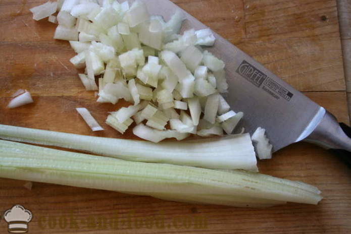 Pörkölt lencsét, zöldségekkel és szósszal - hogyan kell főzni a lencsét a hús és mártás, lépésről lépésre recept fotók