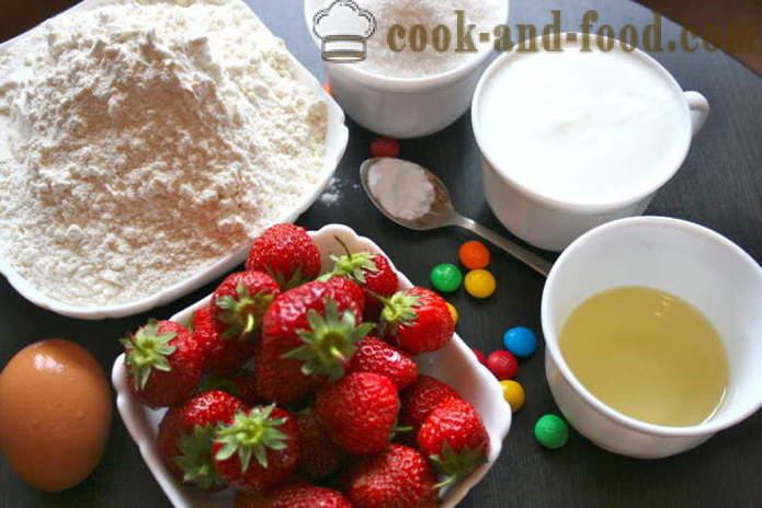 Házi muffin joghurt eperrel -, hogyan kell főzni muffin szilikon formák, lépésről lépésre recept fotók