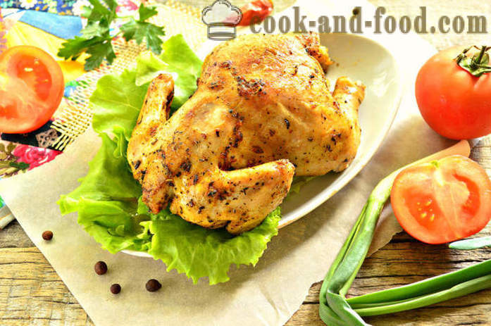 Csirke sült a hüvely teljesen -, hogyan kell sütni csirkét a sütőbe, egy lépésről lépésre recept fotók