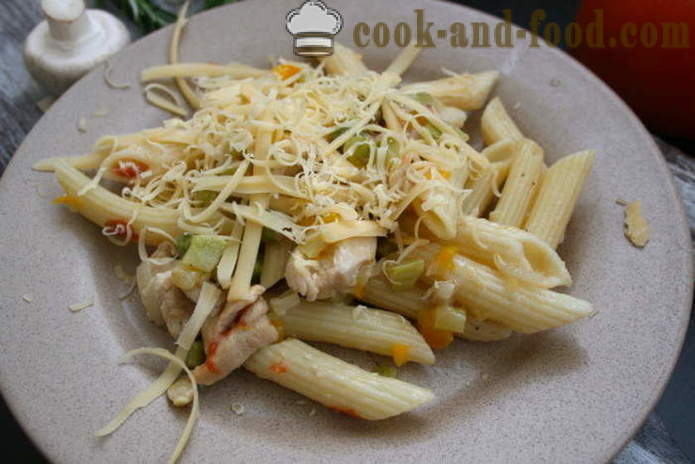 Olasz házi tészta, csirke, zöldségek és sajtok - hogyan kell főzni olasz tészta otthon, lépésről lépésre recept fotók