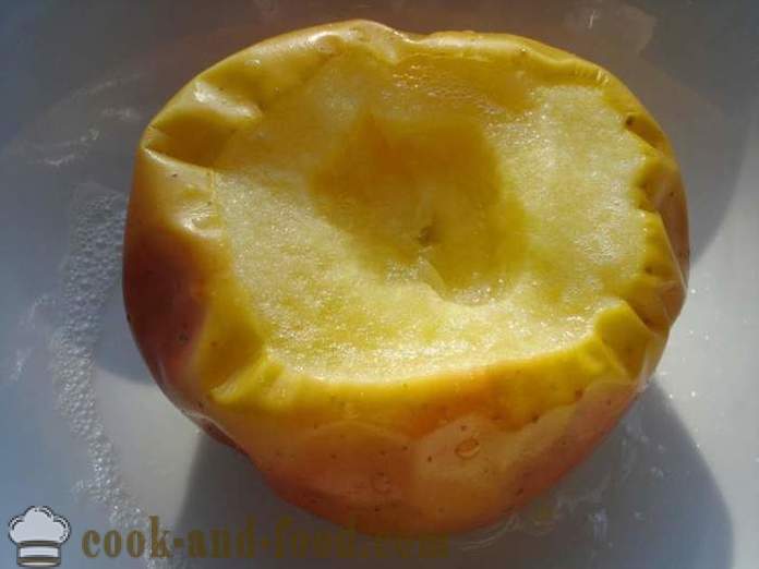 Sült alma a mikrohullámú -, hogyan kell főzni az almát egy mikrohullámú sütő, egy lépésről lépésre recept fotók