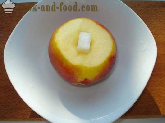 Sült alma a mikrohullámú -, hogyan kell főzni az almát egy mikrohullámú sütő, egy lépésről lépésre recept fotók