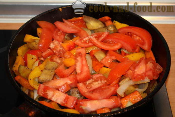 Égő forró saláta padlizsán -, hogyan kell főzni egy forró saláta, poshagovіy recept egy fotó