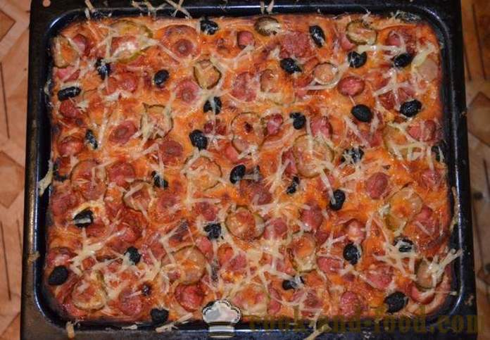 Kültéri pizza pie - hogyan kell főzni egy pizza-pite, lépésről lépésre recept fotók