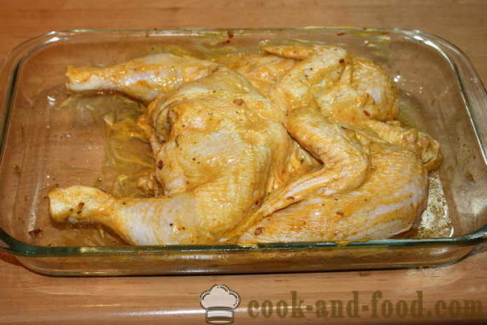 Sült csirke a sütőben - mint egy finom sült csirkét a sütőbe, egy lépésről lépésre recept fotók