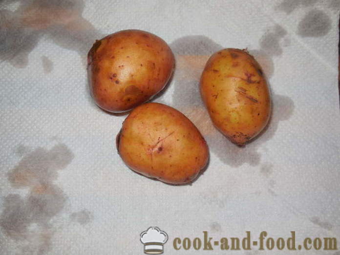 Sült krumpli héjában a sütőben - a finom sült krumpli héjában a sütőben, a lépésről lépésre recept fotók