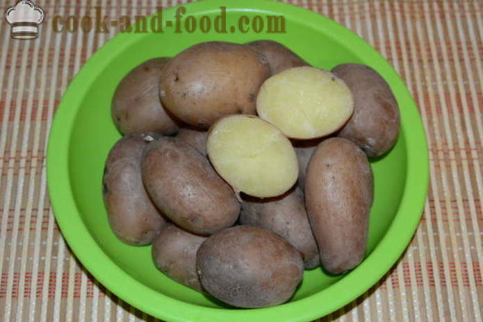 Főtt burgonyát héjában egy saláta -, hogyan kell főzni a burgonyát héjában egy serpenyőben, egy lépésről lépésre recept fotók