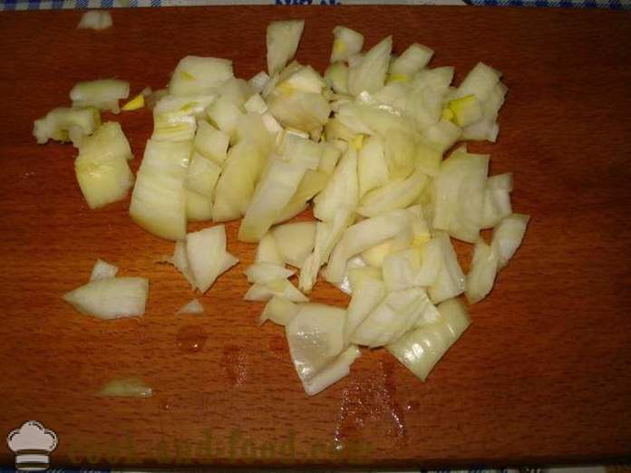 Sült hagymás burgonyával - hogyan kell főzni sült hagymás burgonyával egy serpenyő, egy lépésről lépésre recept fotók