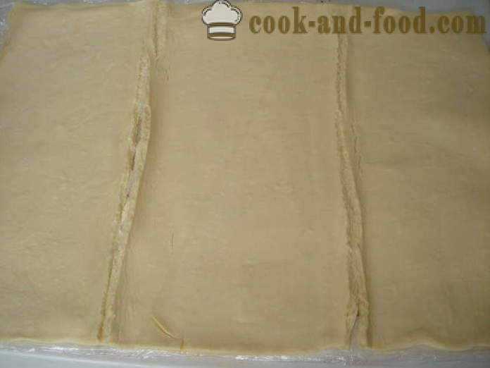 Kolbász leveles tészta a sütőben -, hogyan kell főzni kolbászt leveles tészta, egy lépésről lépésre recept fotók