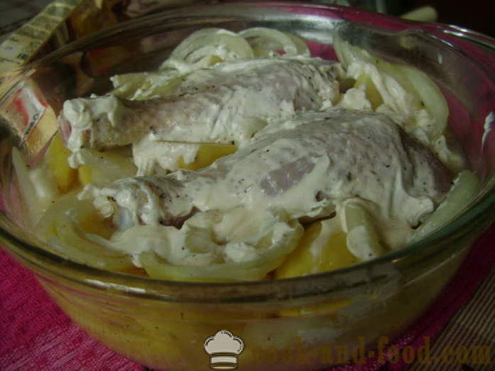 Csirkecomb burgonyával a sütőben - hogyan kell főzni egy finom csirkecomb burgonyával, lépésről lépésre recept fotók