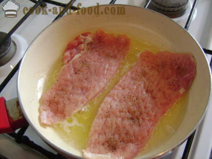 Sertés szelet hagymás - hogyan kell főzni szelet sertéshús, a lépésről lépésre recept fotók