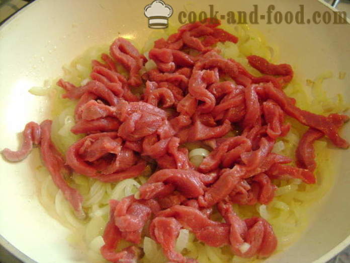 Rice hússal kínai -, hogyan kell főzni rizs húst egy serpenyőben, egy lépésről lépésre recept fotók