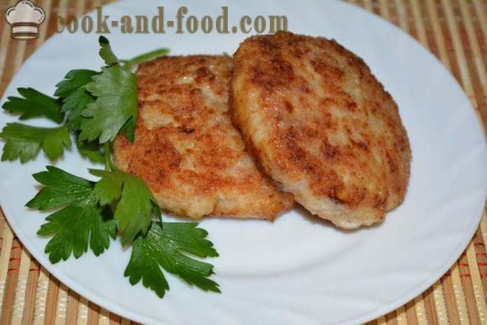 Juicy szelet csirkemell búzadara - hogyan kell főzni lédús pogácsákat csirkemellet, lépésről lépésre recept fotók