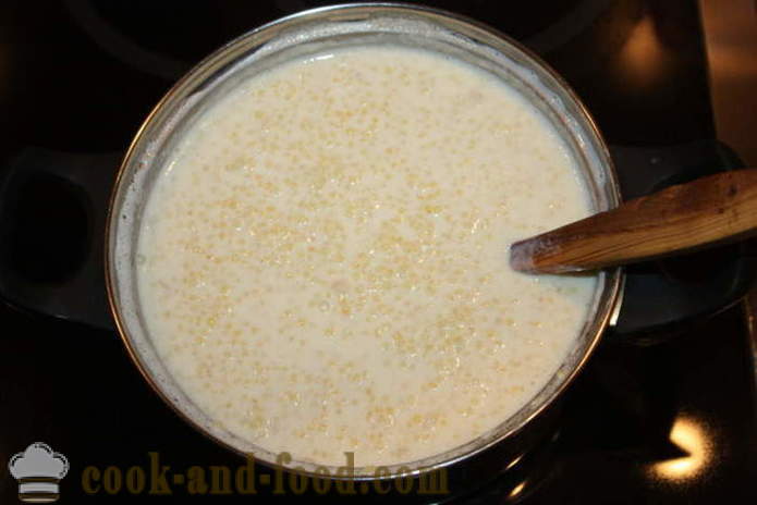 Millet kása tej és banán -, hogyan kell főzni köles kása tej megfelelően, lépésről lépésre recept fotók
