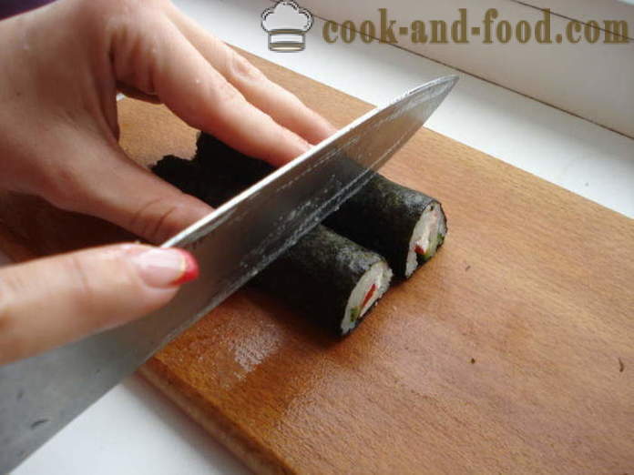 Sushi rák botok és uborka - hogyan lehet sushi rák botok otthon, lépésről lépésre recept fotók
