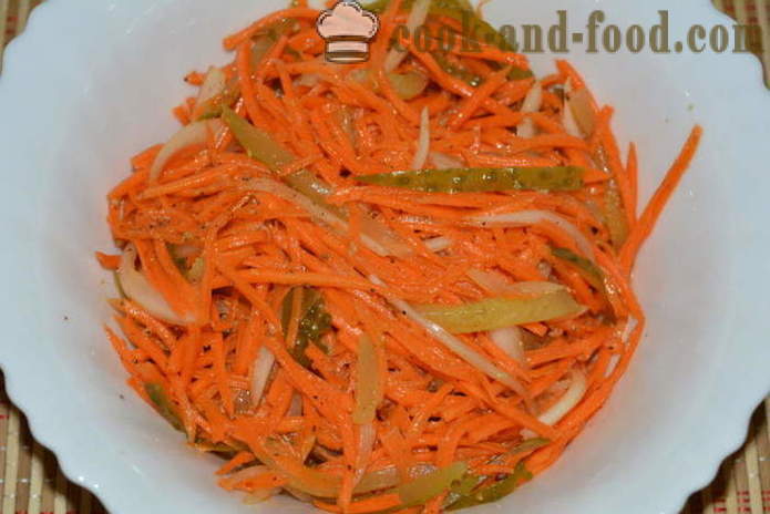 Egy egyszerű saláta koreai sárgarépa, uborka -, hogyan kell főzni koreai saláta sárgarépa és uborka, egy lépésről lépésre recept fotók