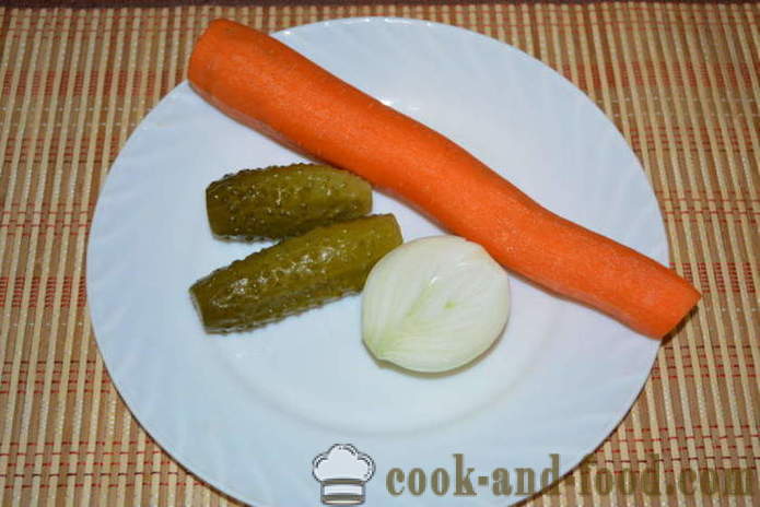 Egy egyszerű saláta koreai sárgarépa, uborka -, hogyan kell főzni koreai saláta sárgarépa és uborka, egy lépésről lépésre recept fotók