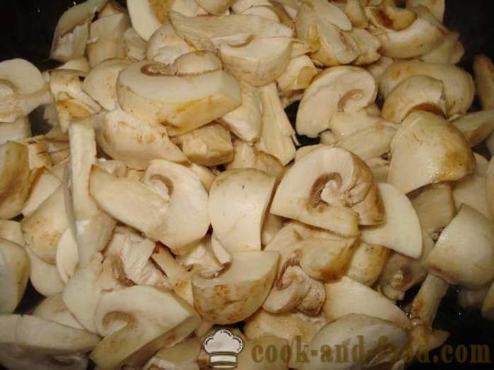 Friss gombák sült egy serpenyőben -, hogyan kell főzni sült gomba, lépésről lépésre recept fotók