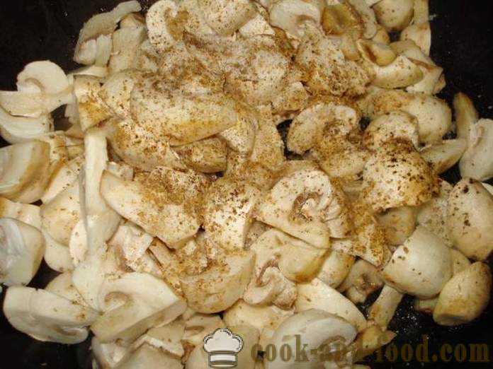 Friss gombák sült egy serpenyőben -, hogyan kell főzni sült gomba, lépésről lépésre recept fotók