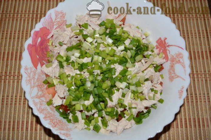A finom saláta avokádóval és csirkemell -, hogyan kell elkészíteni a saláta, avokádó és a csirke, a lépésről lépésre recept fotók