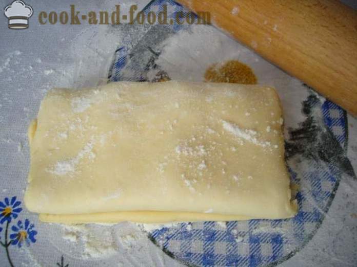 Puff bagel - hogyan bagel a kész leveles tészta, egy lépésről lépésre recept fotók