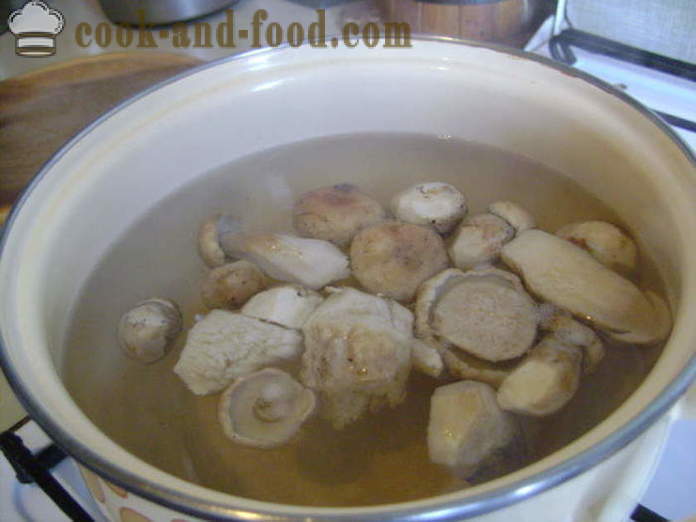 Finom gombaleves a fagyasztott fehér gombák -, hogyan kell főzni a levest a fagyasztott fehér gombák, lépésről lépésre recept fotók