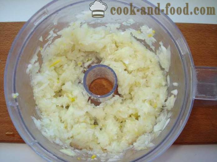Ízletes hagyma kaviár - hogyan kell főzni a tojást egy íj, egy lépésről lépésre recept fotók