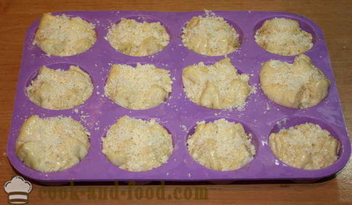 Puffmaffiny - puff sütemények, hogyan lehet tekercsben Leveles kelt tésztából, lépésről lépésre recept fotók