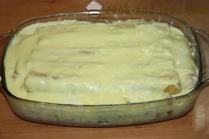 Cannelloni töltelék a sütőbe, tejszínes mártásban - hogyan kell főzni cannelloni darált hús a sütőben, a lépésről lépésre recept fotók