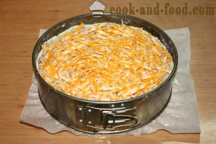 Ízletes csirke pite sajt -, hogyan kell főzni egy csirke pite a sütőben, a lépésről lépésre recept fotók