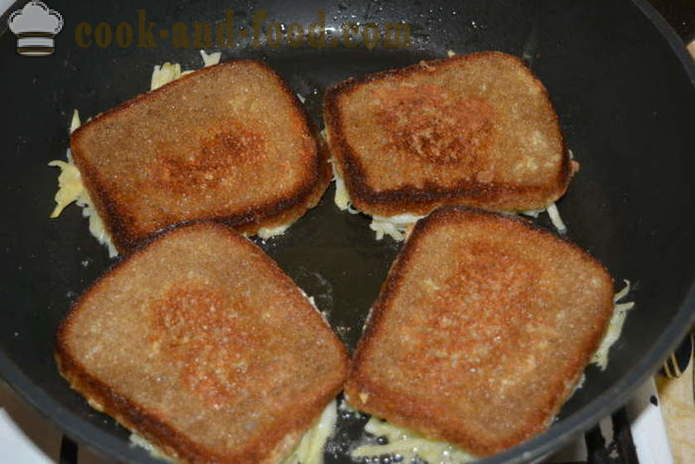 Forró szendvicsek reszelt nyers burgonyát - hogyan lehet meleg szendvicsek a serpenyőben, lépésről lépésre recept fotók