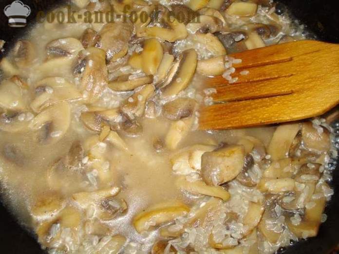 Gomba rizottó gombával -, hogyan kell főzni rizottó otthon, lépésről lépésre recept fotók