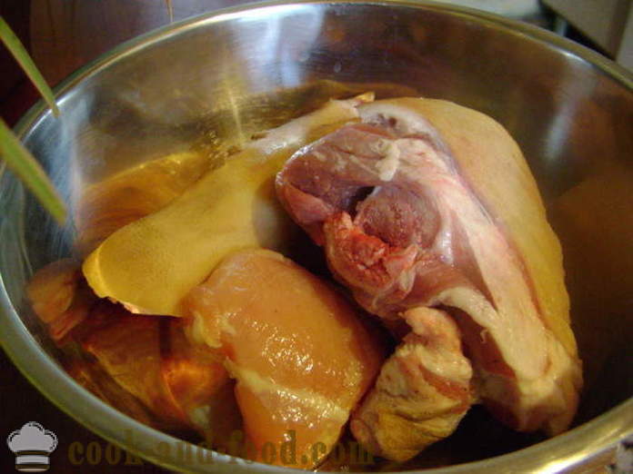 Tölthető hús és házi disznósajt - előkészíti zselés hús és Brawn, hogy otthon, lépésről lépésre recept fotók