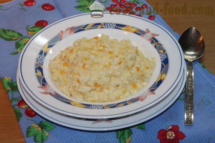 Rice kása sütőtökkel a tej -, hogyan kell főzni rizs kása sütőtökkel egy tányérra, a lépésről lépésre recept fotók