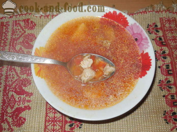 Diétás leves húsleves pulyka zöldségek - hogyan kell főzni egy finom pulyka leves, lépésről lépésre recept fotók
