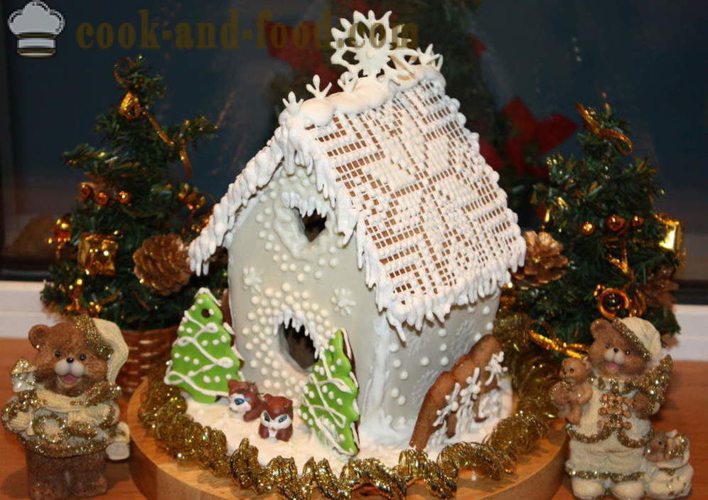 Karácsonyi mézeskalács ház saját kezűleg - mint például, hogyan kell sütni egy mézeskalács házat otthon Szilveszter, lépésről lépésre recept fotók