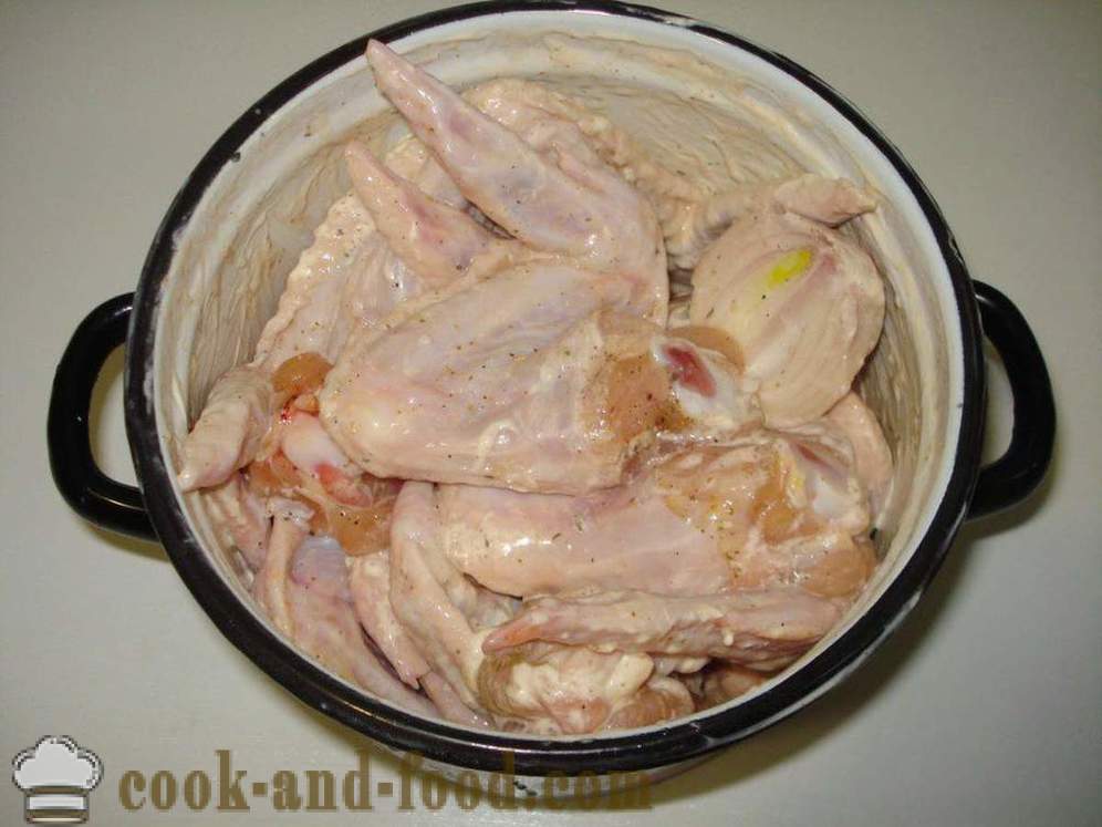 Skewers csirkeszárny - hogyan kell főzni nyárs csirkeszárny, lépésről lépésre recept fotók