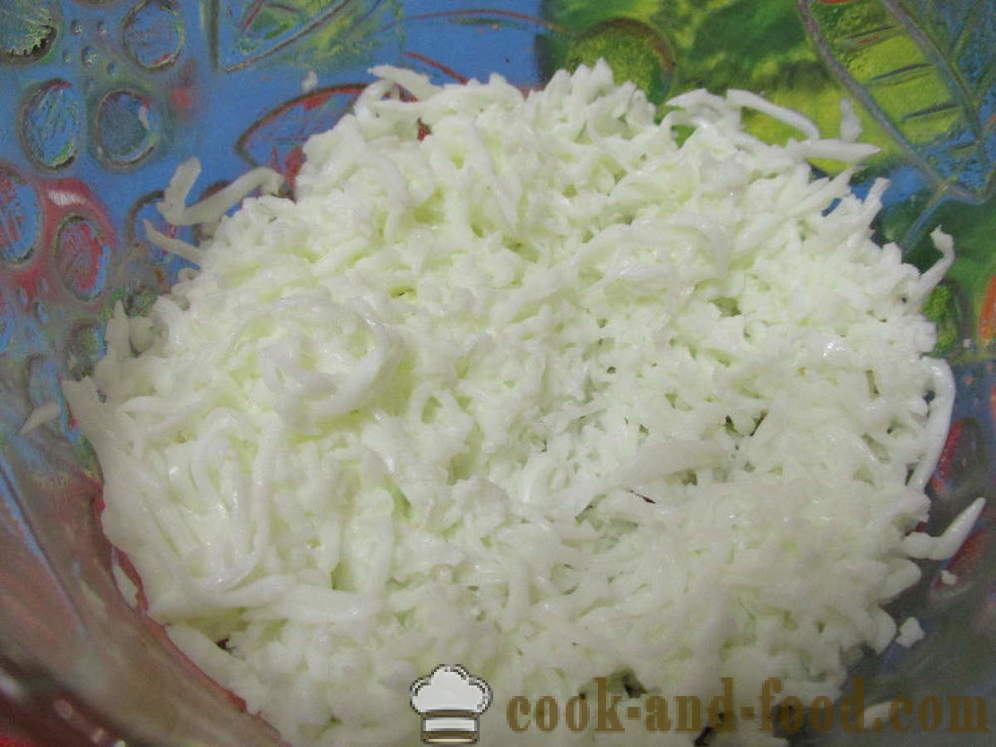 Mimosa saláta konzerv és feldolgozott sajt -, hogyan kell elkészíteni egy saláta Mimosa konzerv olaj nélkül, lépésről lépésre recept fotók