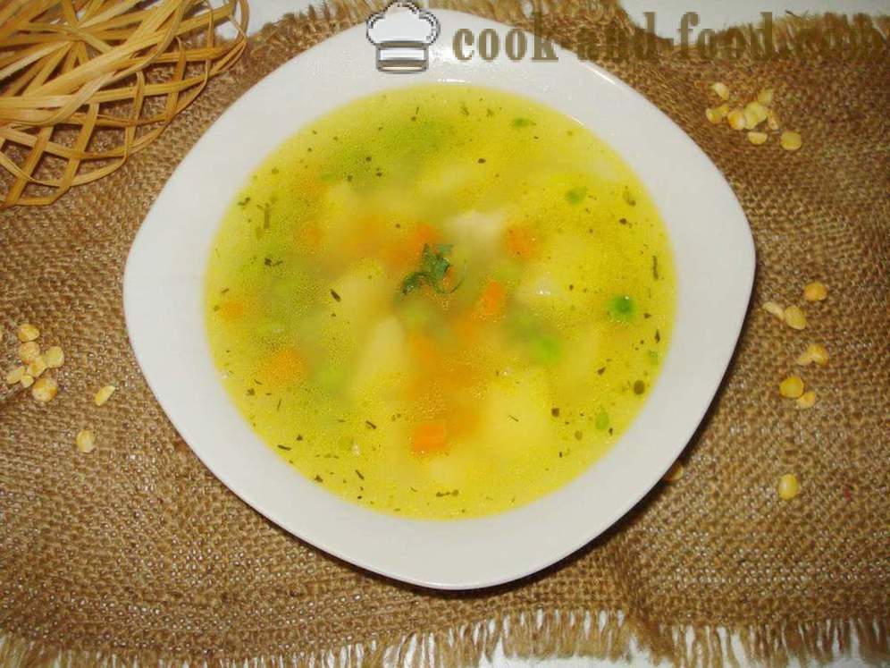 Lean borsó leves zöldborsóval - hogyan kell főzni borsóleves nagyböjti gyors, lépésről lépésre recept fotók