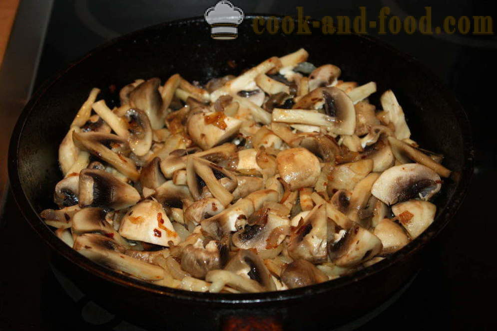 Sült burgonya gombával, tejszínes mártásban - hogyan kell főzni a burgonyát gombával a sütőben, a lépésről lépésre recept fotók